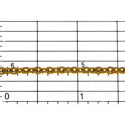 14kt Gold Filled 2.54mm Width by 3.0mm Length, Flat Cable Chain. Price per: 1 Foot.