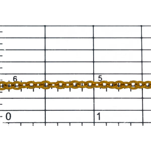 14kt Gold Filled 2.54mm Width by 3.0mm Length, Flat Cable Chain. Price per: 1 Foot.