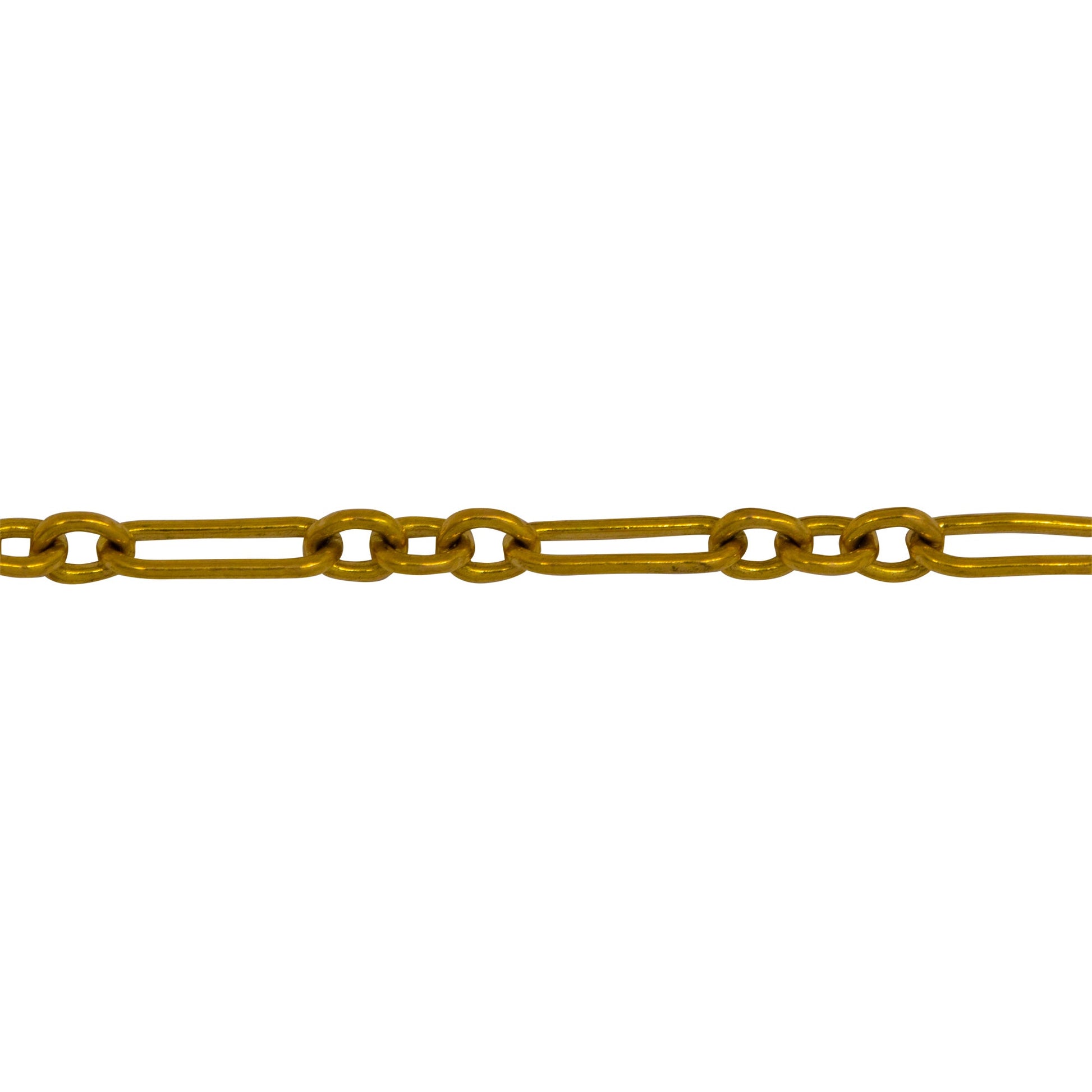 Chain by Foot. 14kt Gold Filled Three of 3.31mm Width by 4.2mm Length Small Oval Links Followed by 3.34mm Width by 9.13mm Length Elongated Oval Link, Smooth Long and Short Chain. Price per: 1 Foot.