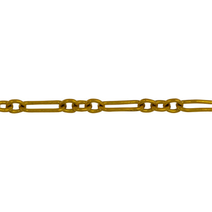 Chain by Foot. 14kt Gold Filled Three of 3.31mm Width by 4.2mm Length Small Oval Links Followed by 3.34mm Width by 9.13mm Length Elongated Oval Link, Smooth Long and Short Chain. Price per: 1 Foot.