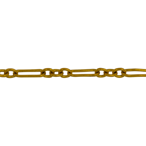 Chain by Foot. 14kt Gold Filled Three of 3.31mm Width by 4.2mm Length Small Oval Links Followed by 3.34mm Width by 9.13mm Length Elongated Oval Link, Smooth Long and Short Chain. Price per: 1 Foot.