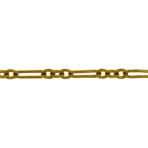 Chain by Foot. 14kt Gold Filled Three of 3.31mm Width by 4.2mm Length Small Oval Links Followed by 3.34mm Width by 9.13mm Length Elongated Oval Link, Smooth Long and Short Chain. Price per: 1 Foot.