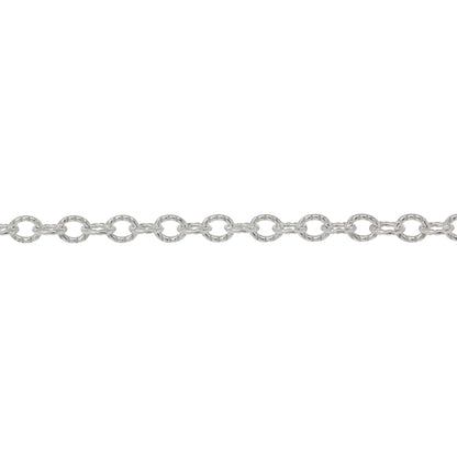 Chain by Foot. Sterling Silver 3.43mm Width by 3.92mm Length, Corrugated Cable Chain. Price per: 1 Foot.