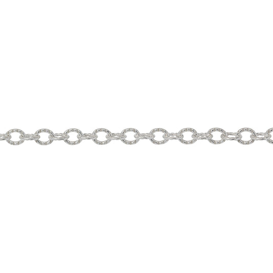 Chain by Foot. Sterling Silver 3.43mm Width by 3.92mm Length, Corrugated Cable Chain. Price per: 1 Foot.
