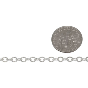 Sterling Silver 3.43mm Width by 3.92mm Length, Corrugated Cable Chain. Price per: 1 Foot.