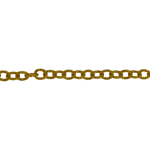 Chain by Foot. 14kt Gold Filled 3.43mm Width by 3.92mm Length, Corrugated Cable Chain. Price per: 1 Foot.