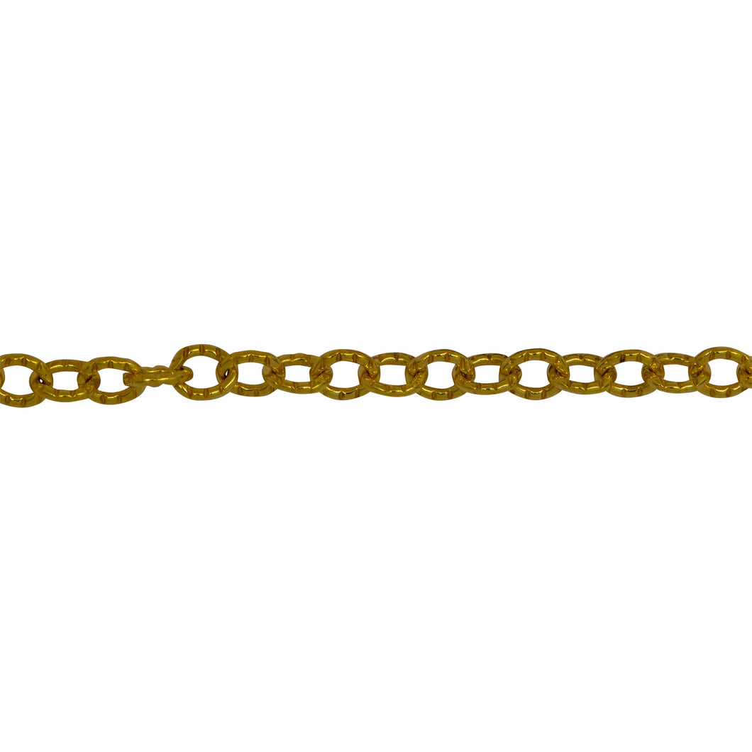 Chain by Foot. 14kt Gold Filled 3.43mm Width by 3.92mm Length, Corrugated Cable Chain. Price per: 1 Foot.