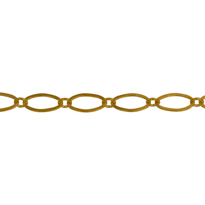 Chain by Foot. 14kt Gold Filled 2.4mm Width by 2.9mm Length Small Smooth Oval Link Connected to 4.4mm Width by 7.8mm Length Larger Flat Oval Link, Flat Long and Short Chain. Price per: 1 Foot.