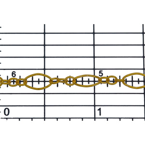 14kt Gold Filled Three of 2.59mm Width by 2.85mm Length Smaller Oval Links Followed by 4.27mm Width by 7.4mm Length Larger Oval Link, Smooth Long and Short Chain. Price per: 1 Foot.