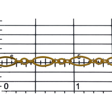 Load image into Gallery viewer, 14kt Gold Filled Three of 2.4mm Width by 3.0mm Length Smaller Oval Links With Middle Oval Link being Flat one, Followed by 3.6mm Width by 7.4mm Length Larger Flat Oval Link, Long and Short Chain. Price per: 1 Foot.
