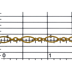 14kt Gold Filled Three of 2.4mm Width by 3.0mm Length Smaller Oval Links With Middle Oval Link being Flat one, Followed by 3.6mm Width by 7.4mm Length Larger Flat Oval Link, Long and Short Chain. Price per: 1 Foot.