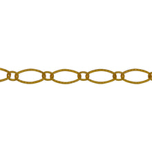 Load image into Gallery viewer, Chain by Foot. 14kt Gold Filled 2.65mm Width by 2.93mm Length Smaller Smooth Oval Link Connected to 4.12mm Width by 7.45mm Length Larger Corrugated Oval Link, Long and Short Chain. Price per: 1 Foot.
