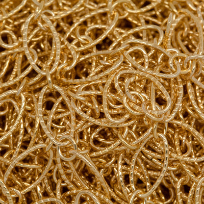 14kt Gold Filled 2.65mm Width by 2.93mm Length Smaller Smooth Oval Link Connected to 4.12mm Width by 7.45mm Length Larger Corrugated Oval Link, Long and Short Chain. Price per: 1 Foot.