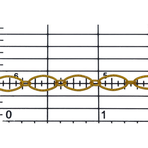 14kt Gold Filled 2.65mm Width by 2.93mm Length Smaller Smooth Oval Link Connected to 4.12mm Width by 7.45mm Length Larger Corrugated Oval Link, Long and Short Chain. Price per: 1 Foot.