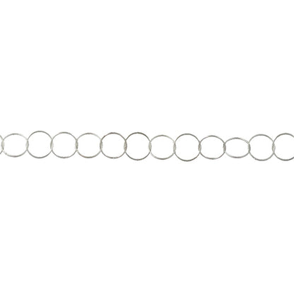 Sterling Silver 3.48mm Width / Length, Round Circle Chain. Price per: 1 Foot.