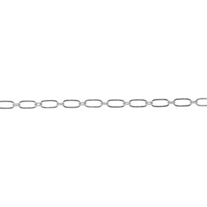 Chain by Foot. Sterling Silver 1.7mm Width by 2.3mm Length Smaller Smooth Oval Link Connected to 2.4mm Width by 5.5mm Length Larger Flat Oval Link, Long and Short Chain. Price per: 1 Foot.