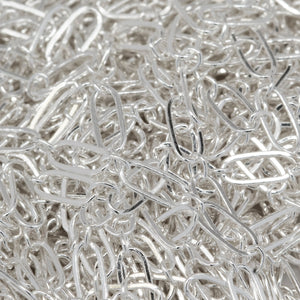 Sterling Silver 1.7mm Width by 2.3mm Length Smaller Smooth Oval Link Connected to 2.4mm Width by 5.5mm Length Larger Flat Oval Link, Long and Short Chain. Price per: 1 Foot.