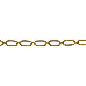 Chain by Foot. 14kt Gold Filled 1.7mm Width by 2.3mm Length Smaller Smooth Oval Link Connected to 2.4mm Width by 5.5mm Length Larger Flat Oval Link, Long and Short Chain. Price per: 1 Foot.