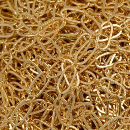 14kt Gold Filled 1.7mm Width by 2.3mm Length Smaller Smooth Oval Link Connected to 2.4mm Width by 5.5mm Length Larger Flat Oval Link, Long and Short Chain. Price per: 1 Foot.