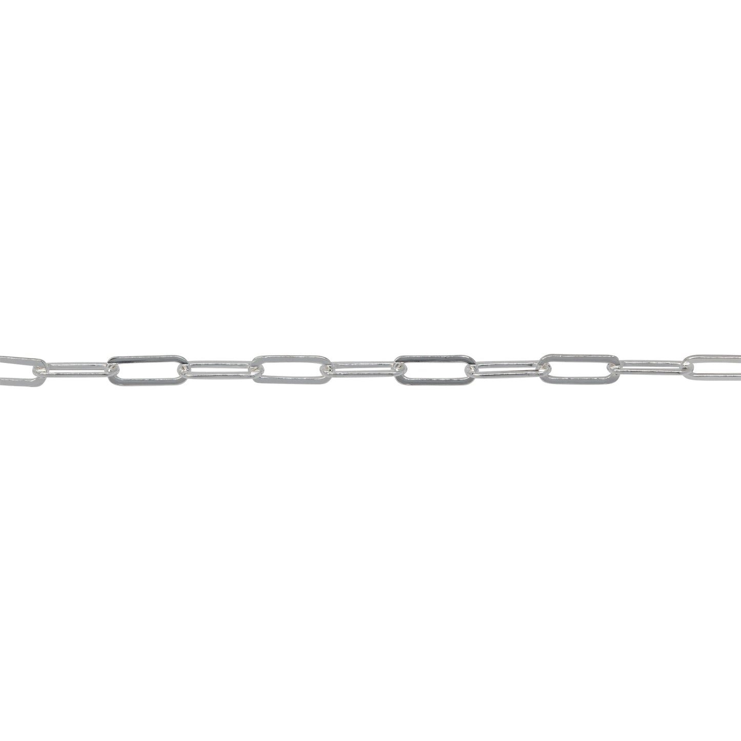 Chain by Foot. Sterling Silver 2.0mm Width by 5.4mm Length, Flat Elonagted Cable Chain. Price per: 1 Foot.