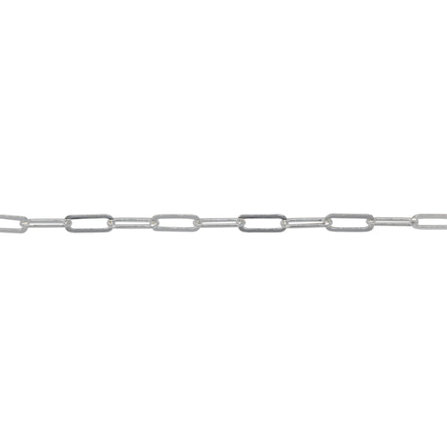 Chain by Foot. Sterling Silver 2.0mm Width by 5.4mm Length, Flat Elonagted Cable Chain. Price per: 1 Foot.