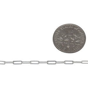 Sterling Silver 2.0mm Width by 5.4mm Length, Flat Elonagted Cable Chain. Price per: 1 Foot.