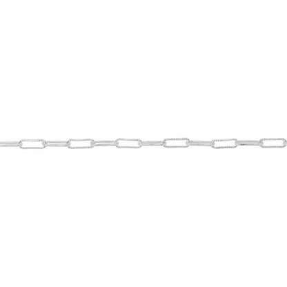 Chain by Foot. Sterling Silver 1.8mm Width by 5.4mm Length, Corrugated Elonagted Cable Chain. Price per: 1 Foot.