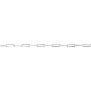 Chain by Foot. Sterling Silver 1.8mm Width by 5.4mm Length, Corrugated Elonagted Cable Chain. Price per: 1 Foot.
