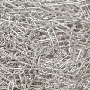 Sterling Silver 1.8mm Width by 5.4mm Length, Corrugated Elongated Cable Chain. Price per: 1 Foot.