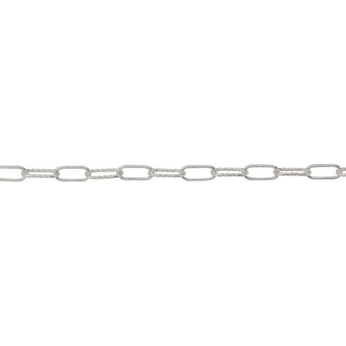Chain by Foot. Sterling Silver 2.2mm Width by 5.3mm Length, Smooth And Corrugated Elonagted Cable Chain. Price per: 1 Foot.