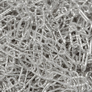 Sterling Silver 2.2mm Width by 5.3mm Length, Smooth And Corrugated Elongated Cable Chain. Price per: 1 Foot.