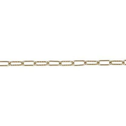 14kt Gold Filled 2.2mm Width by 5.3mm Length, Smooth And Corrugated Elongated Cable Chain. Price per: 1 Foot.