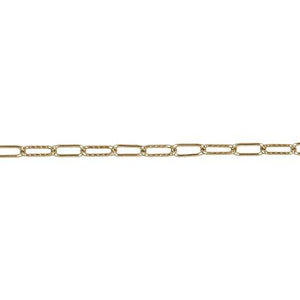 14kt Gold Filled 2.2mm Width by 5.3mm Length, Smooth And Corrugated Elongated Cable Chain. Price per: 1 Foot.