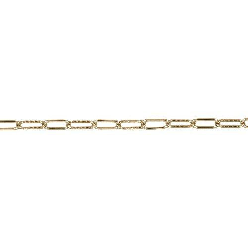 14kt Gold Filled 2.2mm Width by 5.3mm Length, Smooth And Corrugated Elongated Cable Chain. Price per: 1 Foot.