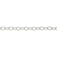 Load image into Gallery viewer, Chain by Foot. Sterling Silver 2.8mm Width by 3.9mm Length, Dapped Cable Chain. Price per: 1 Foot.
