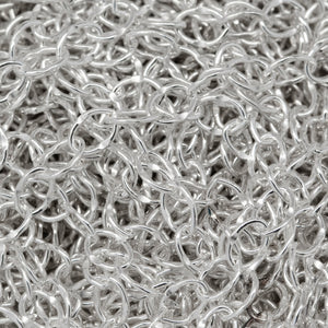 Sterling Silver 2.8mm Width by 3.9mm Length, Dapped Cable Chain. Price per: 1 Foot.