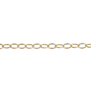 14kt Gold Filled 2.8mm Width by 3.9mm Length, Dapped Cable Chain. Price per: 1 Foot.