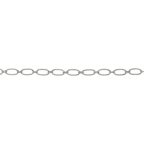 Chain by Foot. Sterling Silver 2.5mm Width by 5.2mm Length Larger Smooth Oval Link Followed by 1.8mm Width by 2.1mm Length Smaller Smooth Oval Link, Long and Short Chain. Price per: 1 Foot.