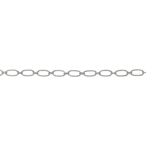 Chain by Foot. Sterling Silver 2.5mm Width by 5.2mm Length Larger Smooth Oval Link Followed by 1.8mm Width by 2.1mm Length Smaller Smooth Oval Link, Long and Short Chain. Price per: 1 Foot.