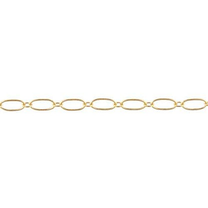 14kt Gold Filled 2.5mm Width by 5.2mm Length Larger Smooth Oval Link Followed by 1.8mm Width by 2.1mm Length Smaller Smooth Oval Link, Long and Short Chain. Price per: 1 Foot.