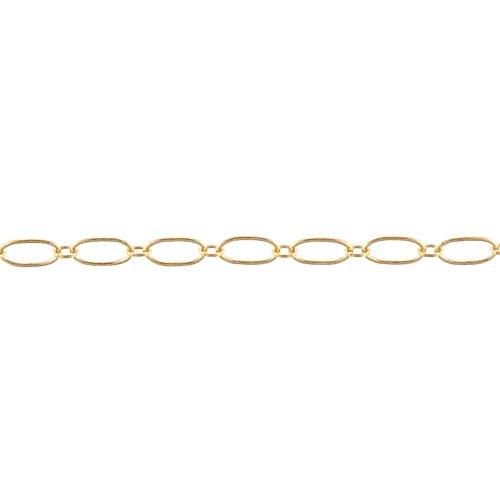 14kt Gold Filled 2.5mm Width by 5.2mm Length Larger Smooth Oval Link Followed by 1.8mm Width by 2.1mm Length Smaller Smooth Oval Link, Long and Short Chain. Price per: 1 Foot.