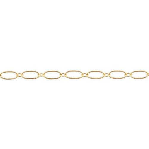 14kt Gold Filled 2.5mm Width by 5.2mm Length Larger Smooth Oval Link Followed by 1.8mm Width by 2.1mm Length Smaller Smooth Oval Link, Long and Short Chain. Price per: 1 Foot.