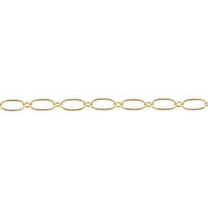 14kt Gold Filled 2.5mm Width by 5.2mm Length Larger Smooth Oval Link Followed by 1.8mm Width by 2.1mm Length Smaller Smooth Oval Link, Long and Short Chain. Price per: 1 Foot.