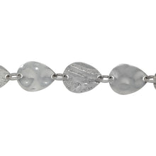 Load image into Gallery viewer, Chain by Foot. Sterling Silver 8.4mm Width by 11.0mm Length Hammered And Textured Tear Drop Shaped Links Connected By Three 4.0mm Width / Length Smooth Open Rings, Fancy Chain. Price per: 1 Foot.

