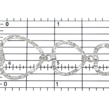 Load image into Gallery viewer, Sterling Silver 20.5mm, 16.0mm and 14.5mm Width/ Length Hammered Triple Heart Links With 3.4mm Width / Length Closed Ring On top Of Each Heart Connected to 4.1mm Width / Length Smooth Open Rings, Heart Chain. Price per: 1 Inch.
