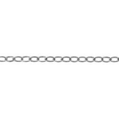 Sterling Silver 1.58mm Width by 2.10mm Length, Flat Cable Chain. Price per: 1 Foot.