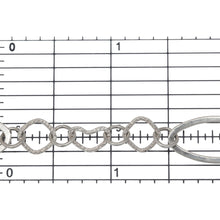 Load image into Gallery viewer, Sterling Silver 10.4mm Width by 20.4mm Length Flat Elongated Oval, Two of 8.1mm Width/Length Textured Diamond Shaped, 6.8mm Width by 9.7mm Length Textured Heart Link, Connected by Diamond Shaped Link, Fancy Chain. Price per: 1 Foot.
