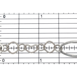 Sterling Silver 10.4mm Width by 20.4mm Length Flat Elongated Oval, Two of 8.1mm Width/Length Textured Diamond Shaped, 6.8mm Width by 9.7mm Length Textured Heart Link, Connected by Diamond Shaped Link, Fancy Chain. Price per: 1 Foot.