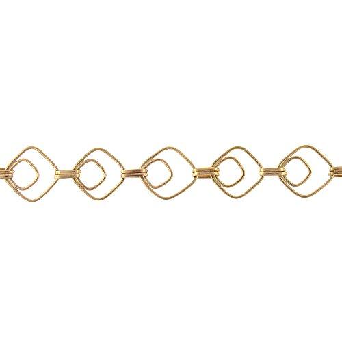 14kt Gold Filled 13.12mm Width / Length and 7.5mm Width / Double 3.2mm Width by 6.4mm Length Rolo Links,Price per: 1 Foot.