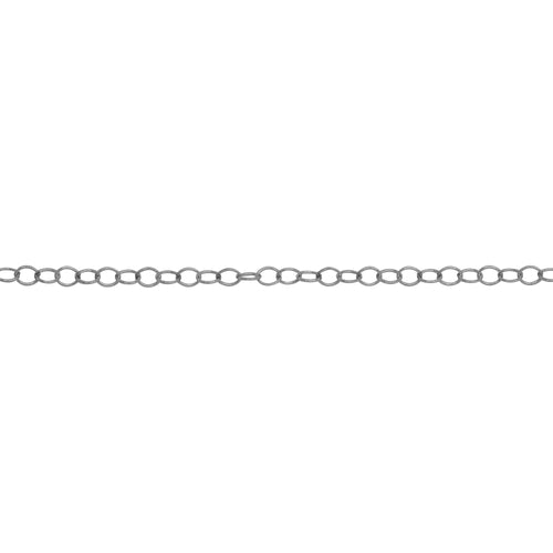 Chain by Foot. Sterling Silver 1.4mm Width by 1.9mm Length, Smooth Cable Chain. Price per: 1 Foot.